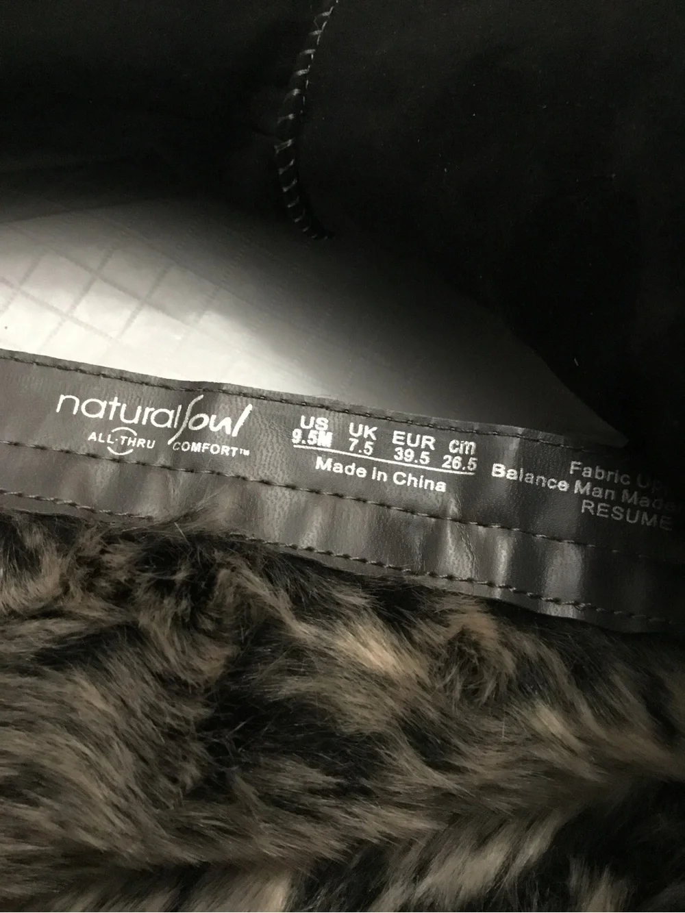 Natural Soul Black Faux Fur Mid-Calf Winter Boots Side Zip Size 9.5‎